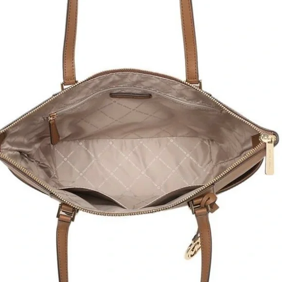 MICHAEL KORS Charlotte Large Leather Top-Zip Tote - Picture 9 of 16